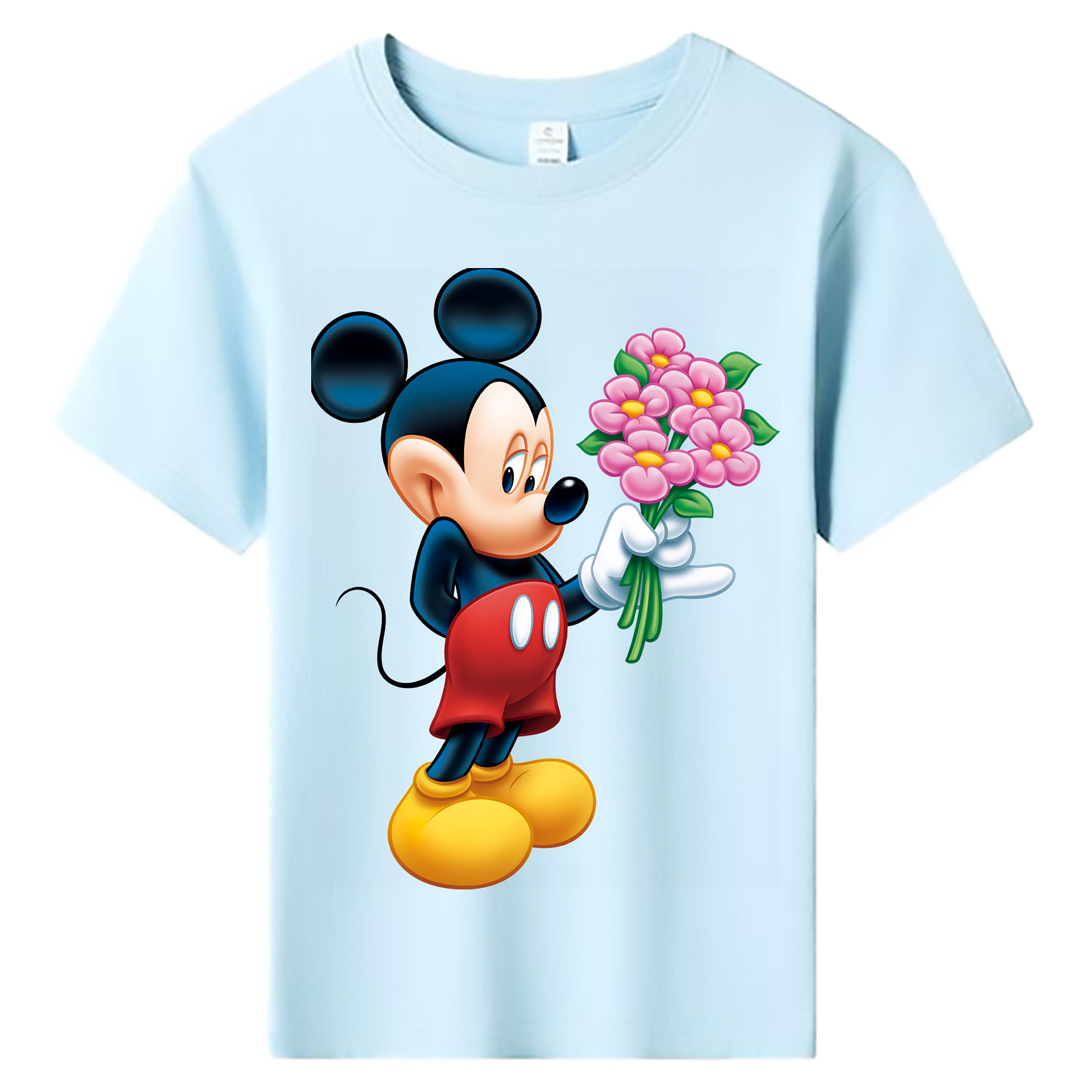 （画像用） ミッキーマウス Mickey Mouse 綿100％キッズTシャツ（フロントプリント）